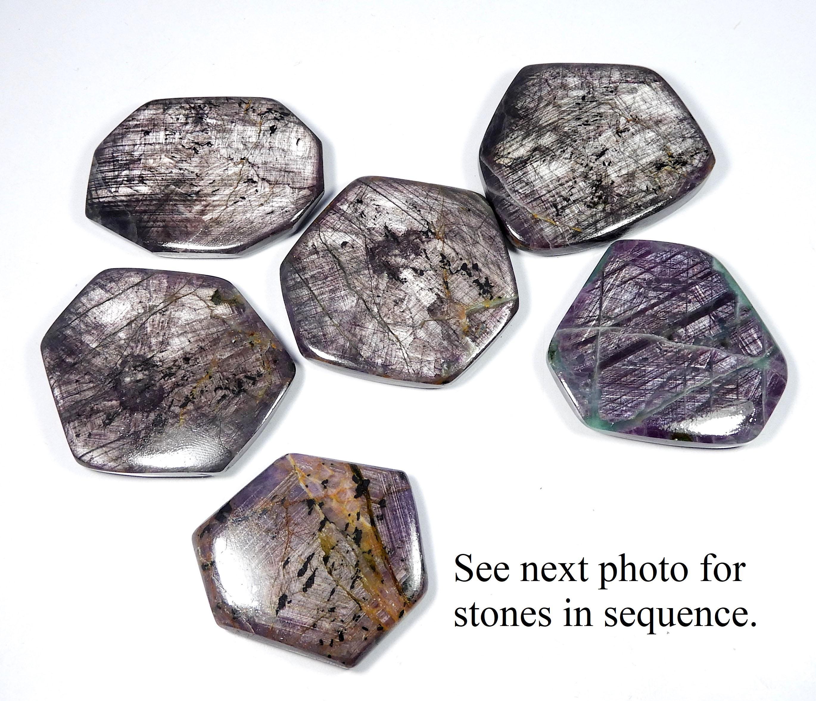 Ruby Star Sparkle Gemstone. Natural Purple Ruby Corundum. Ruby Slice Cabochon. Loose For Jewelry. Polished Both Side.