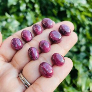 Ruby Cabochon: XS Dark Pink Red Polished Gemstone (10-14mm)