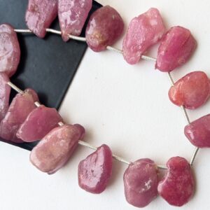 15-20mm Ruby Rough Strand, Natural Ruby Beads, Rough Ruby Gemstone, Raw Loose Pink Ruby Beads For Jewelry (4in To 8in Options) - Adg384 15-20mm Ruby Rough Strand, Natural Ruby Beads, Rough Ruby Gemstone, Raw Loose Pink Ruby Beads For Jewelry (4in To 8in Options) - Adg384