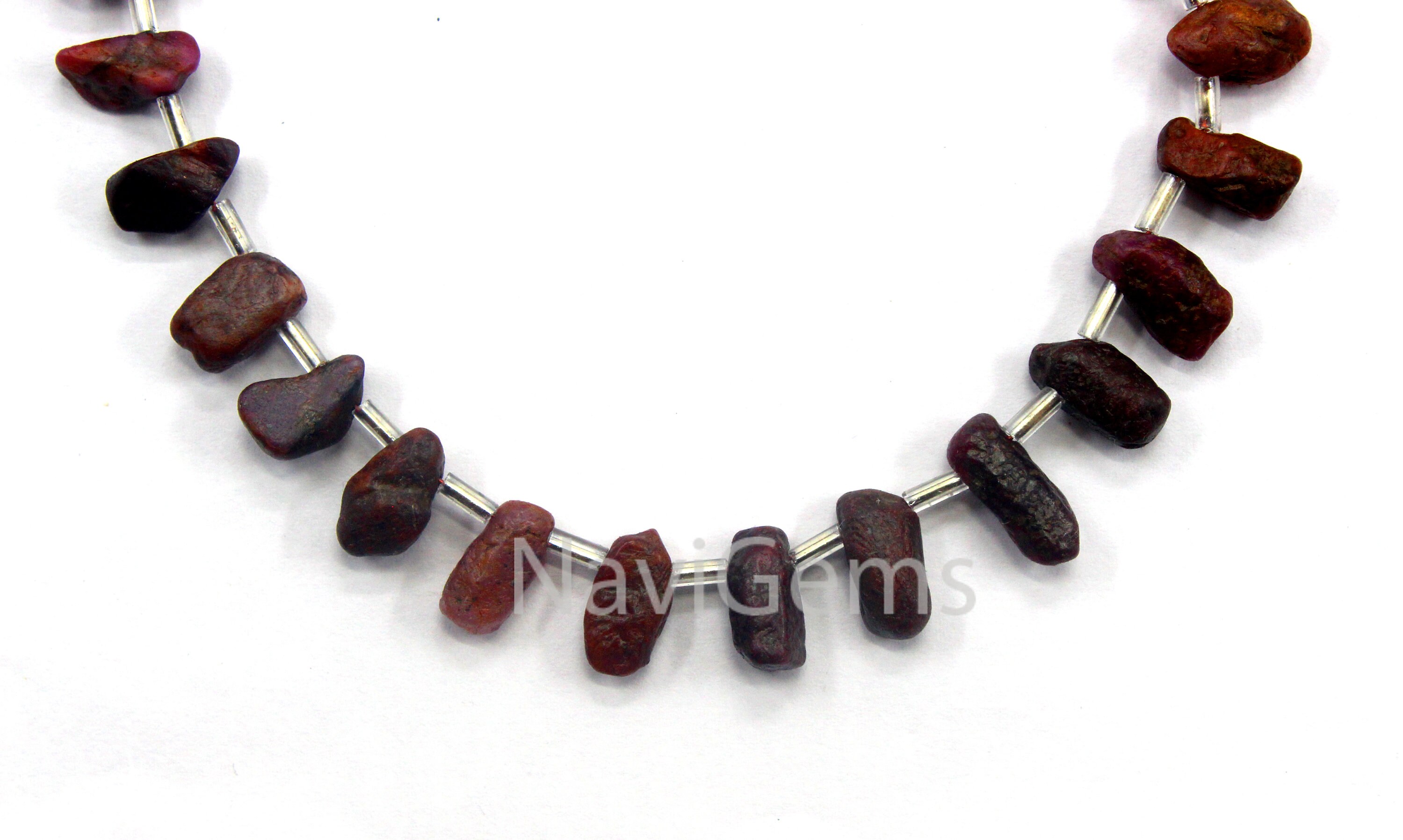31 Natural Red Ruby Rough Gemstones: Unpolished Pencil Points (6x9-7x11 Mm)