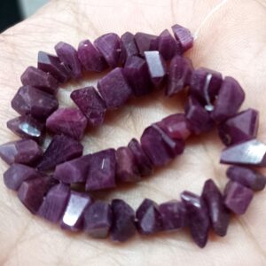 7 Inches Strand, Natural Ruby Faceted Fancy Nuggets Shape Beads, Size-7-8mm Approx 7 Inches Strand, Natural Ruby Faceted Fancy Nuggets Shape Beads, Size-7-8mm Approx