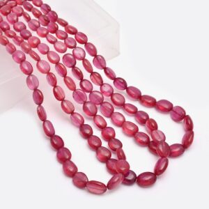 AAA+ Red Ruby Gemstone 5x7mm-8x12mm Smooth Oval Nuggets Beads | 18inch Strand | Natural Ruby Precious Gemstone Loose Oval Tumbled Beads AAA+ Red Ruby Gemstone 5x7mm-8x12mm Smooth Oval Nuggets Beads | 18inch Strand | Natural Ruby Precious Gemstone Loose Oval Tumbled Beads