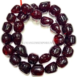 AAAA+ Mahroon Red Ruby Gemstone Smooth Nuggets Beads Hand Polished Dark Red Ruby Nuggets 17” Strand Rare Rubies Necklace Jewelry Beads