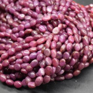 Ruby Gemstone Pebble Tumbledstone Nugget Beads - 5mm - 8mm - 16" Strand Ruby Gemstone Pebble Tumbledstone Nugget Beads - 5mm - 8mm - 16" Strand