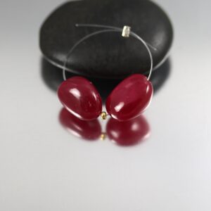 Heat Treated Ruby Smooth Nugget Beads - 9 x 13mm - Pair or Set of 5 Heat Treated Ruby Smooth Nugget Beads - 9 x 13mm - Pair or Set of 5