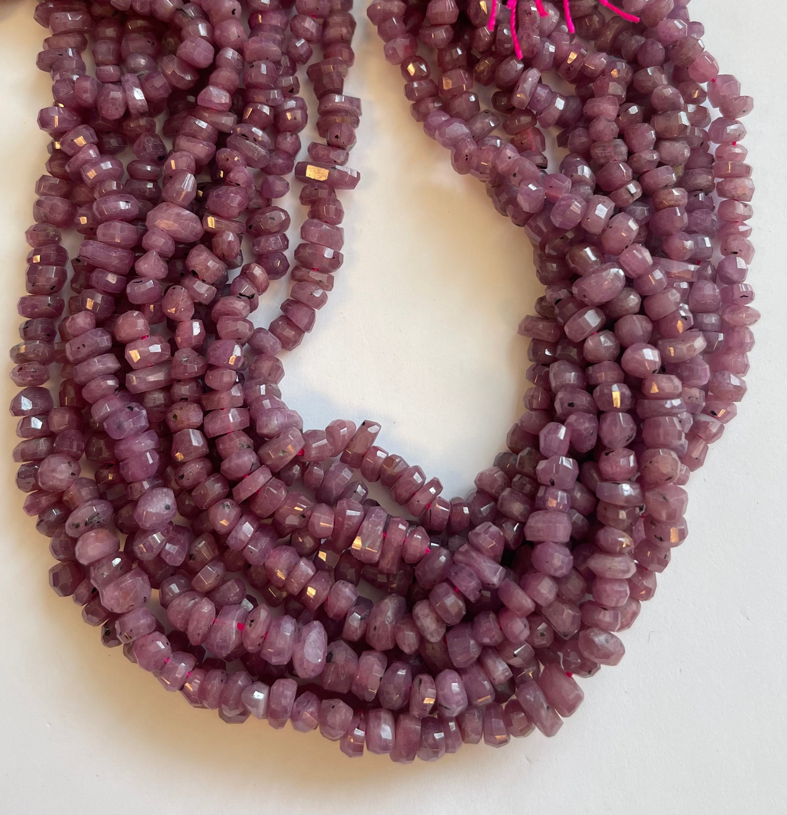 Natural Ruby (3-5)x(6-10)mm Faceted Nugget Gemstone Bead-~ -15.5 Inch Strand Natural Ruby (3-5)x(6-10)mm Faceted Nugget Gemstone Bead-~ -15.5 Inch Strand