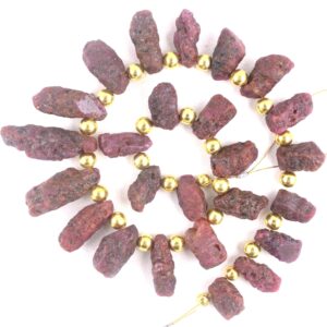 Natural Red Ruby Rough Strand: Unpolished Gemstone Necklace (12 Inch) Natural Red Ruby Rough Strand: Unpolished Gemstone Necklace (12 Inch)