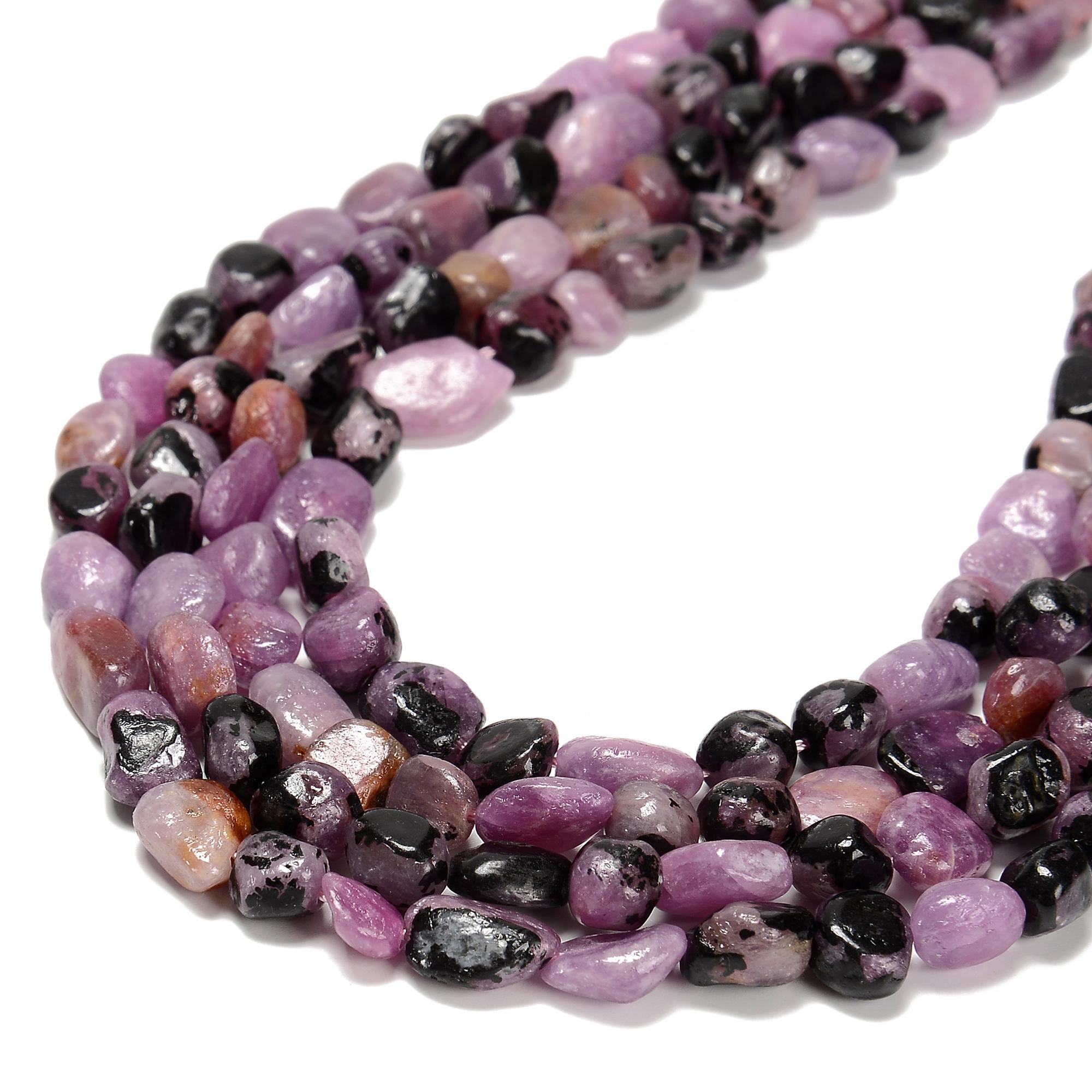 Natural Ruby Side Drill Pebble Nugget Beads Size 8-10 X 8-15mm 15.5'' Strand