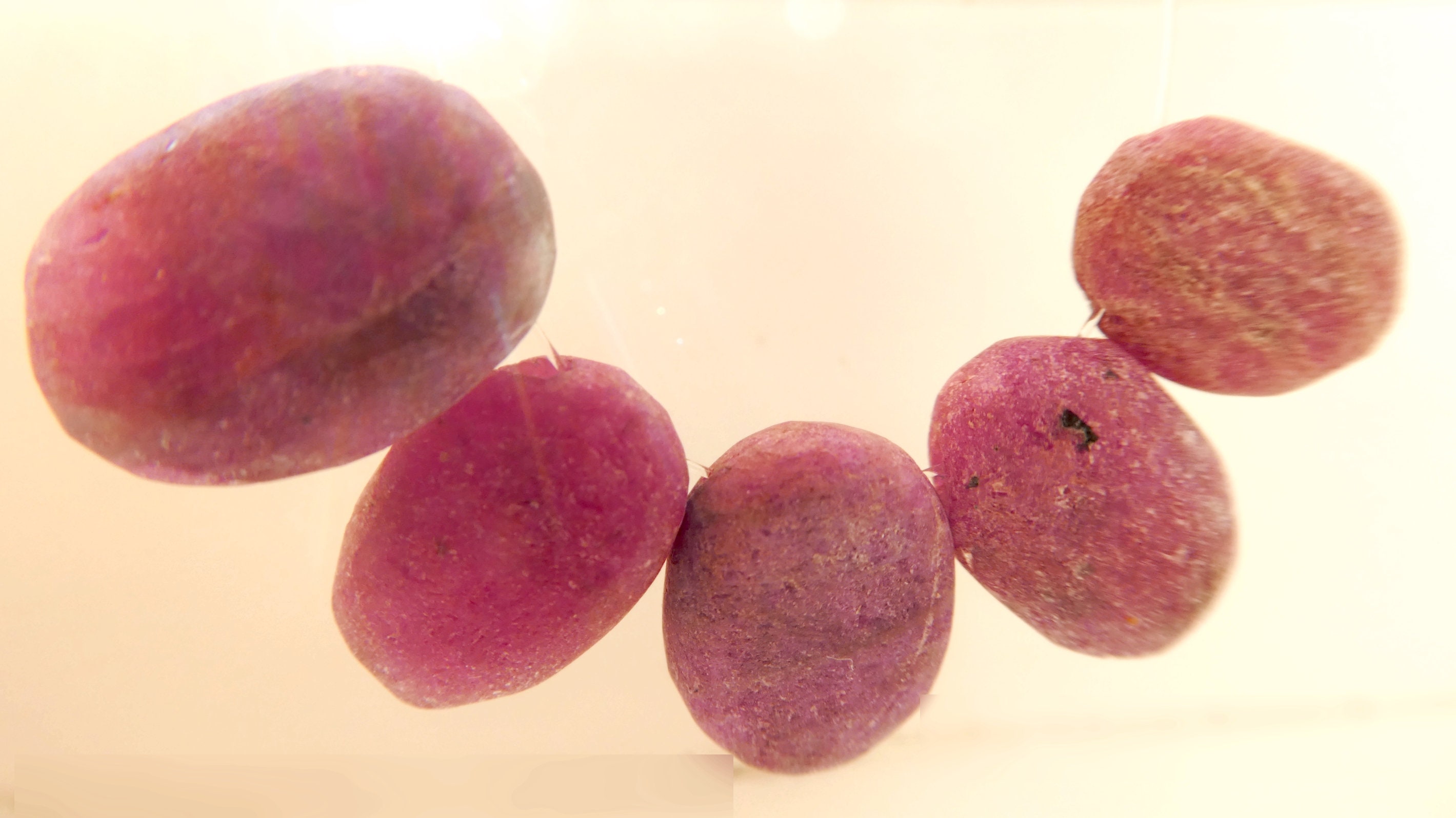 Ruby Flat Oval Matte 10-13mm Beads-5 Pcs Natural Focal Gemstone -jewelry Making-necklace Craft Beads