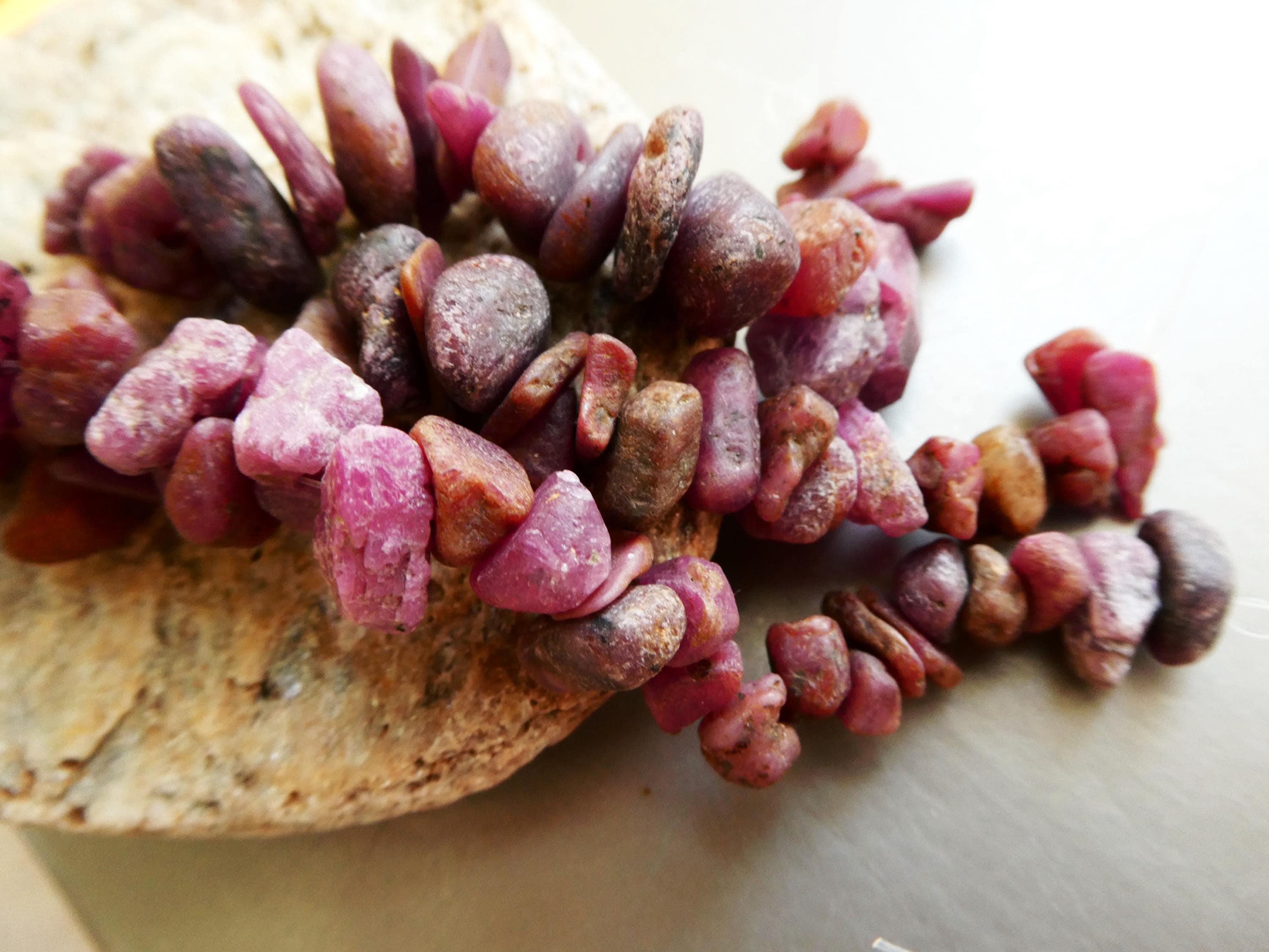 Raw Ruby Chunky 7-12mm Beads- 4in Strand Crystals Gemstone -bracelet Craft Natural Beads-jewelry Making Raw Ruby Chunky 7-12mm Beads- 4in Strand Crystals Gemstone -bracelet Craft Natural Beads-jewelry Making