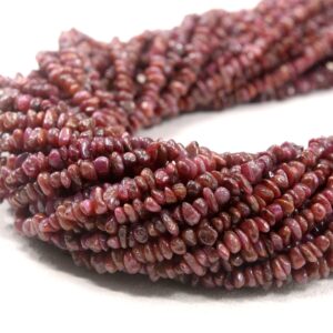 Red Ruby Gemstone: 3-4mm Uncut Chips, 16" Strand Red Ruby Gemstone: 3-4mm Uncut Chips, 16" Strand