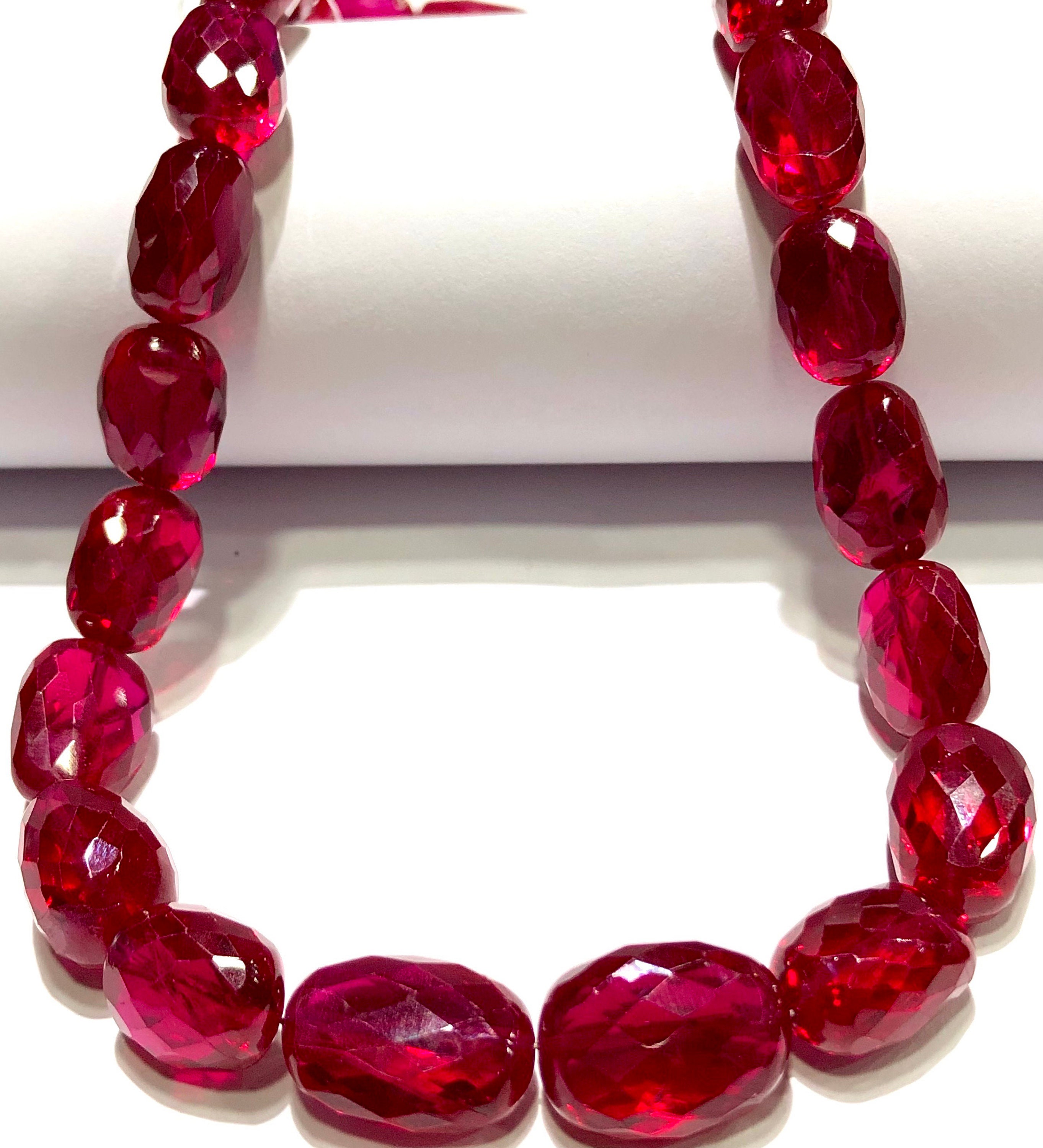 Super Quality Aaaa+ Red Ruby Faceted Nuggets Beads Deep Blood Red Ruby Gemstone Beads Ruby Stone Nuggets Ruby Diamond Cut Nuggets Necklaces