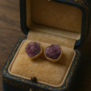 Natural Ruby Stud Earrings, Ruby Gemstone Posts, Raw Ruby Studs Earrings Gold, Ruby Jewelry,july Birthstone Jewelry, Dainty Ruby Earrings