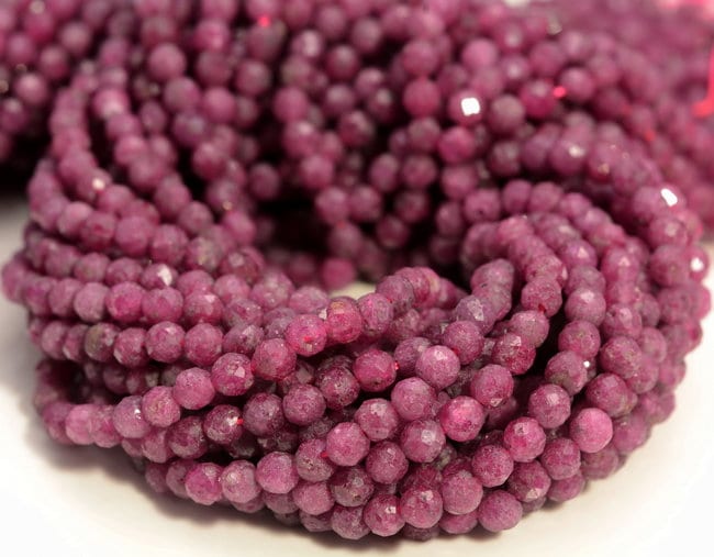2mm Genuine Ruby Gemstone Grade Aaa Micro Faceted Round Loose Beads 15.5 Inch Full Strand (80007310-a254)