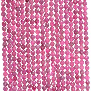 2mm Genuine Ruby Gemstone Red Grade Aaa Micro Faceted Round Loose Beads 16 Inch Full Strand (80010236-a192)