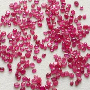 2x3mm - 3x4mm Ruby Oval Cut Stones, Natural Loose Ruby Gems, Tiny Faceted Ruby Oval Cut Stone, Ruby For Jewelry (1ct To 10cts Options)