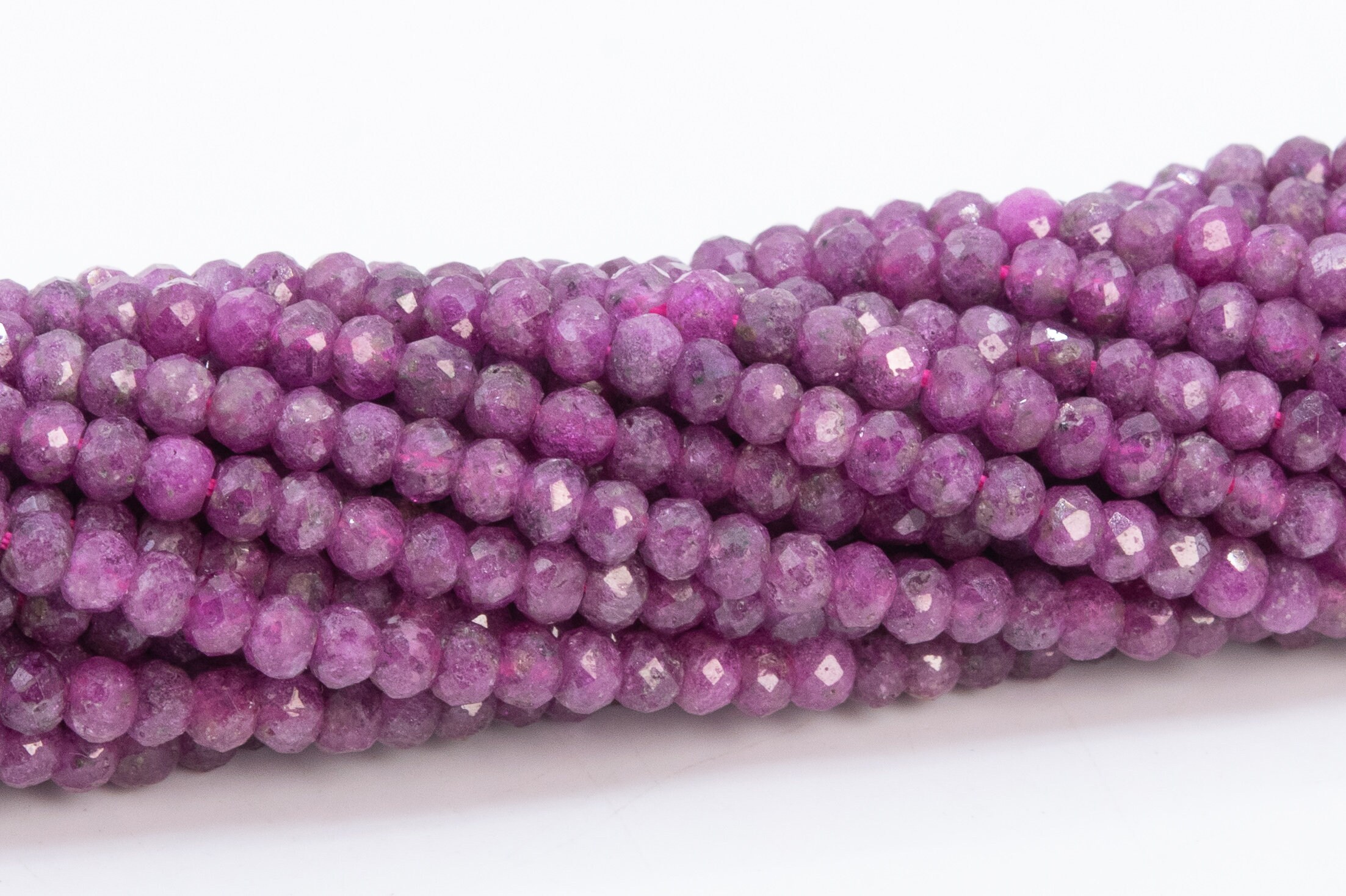2x3mm Ruby Beads Grade Aa Natural Gemstone Faceted Rondelle Loose Beads 15.5" Strand