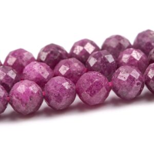5mm Purple Red Ruby Beads Grade Aa+ Genuine Natural Gemstone Faceted Round Loose Beads 14.5"/ 7.5" Bulk Lot Options (124831)