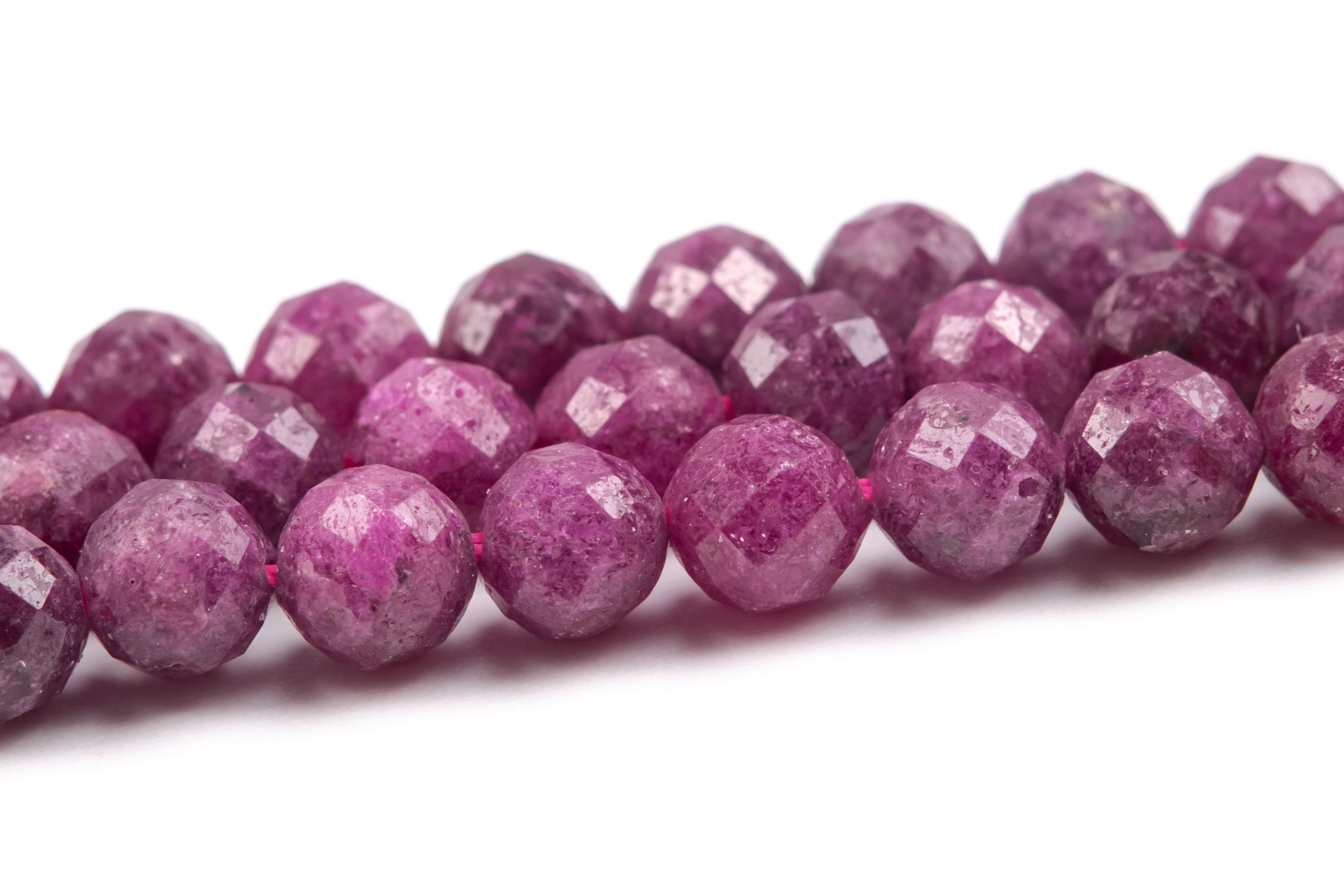 5mm Purple Red Ruby Beads Grade Aa+ Genuine Natural Gemstone Faceted Round Loose Beads 14.5"/ 7.5" Bulk Lot Options (124831)