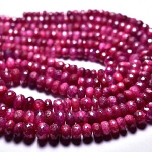 6.50 inches,Natural Beautiful Pink Ruby Faceted Rondelles,Micro Cut Shaded Natural Ruby,Size is 4.50-7mm #838 6.50 inches,Natural Beautiful Pink Ruby Faceted Rondelles,Micro Cut Shaded Natural Ruby,Size is 4.50-7mm #838