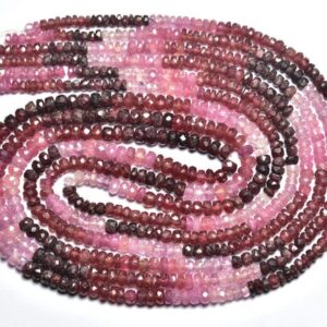 8.50 inches,Natural Very Finest Quality Ruby Faceted Rondelles,Micro Cut Shaded Natural Ruby,Size is 3-4mm #320 8.50 inches,Natural Very Finest Quality Ruby Faceted Rondelles,Micro Cut Shaded Natural Ruby,Size is 3-4mm #320