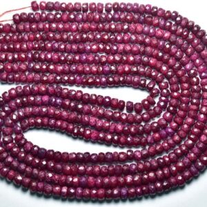 Beautiful Ruby Rondelle Bead - Natural Faceted Ruby Rondelles Beads - Size is 4.8 - 5 mm #2068 Beautiful Ruby Rondelle Bead - Natural Faceted Ruby Rondelles Beads - Size is 4.8 - 5 mm #2068
