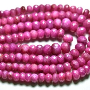 Big Pink Ruby Rondelle Bead Strand -7.5 Inches - Beautiful Natural Faceted Ruby Rondelles - Size is 6-8 mm #1232 Big Pink Ruby Rondelle Bead Strand -7.5 Inches - Beautiful Natural Faceted Ruby Rondelles - Size is 6-8 mm #1232