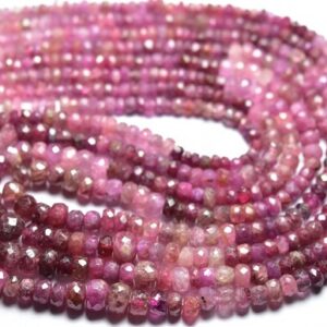 Ruby Rondelle Bead Strand -14 inches - Natural Beautiful Faceted Ruby Rondelles - Micro Cut Shaded Natural Ruby - Size is 3.5-5.5 mm #1496 Ruby Rondelle Bead Strand -14 inches - Natural Beautiful Faceted Ruby Rondelles - Micro Cut Shaded Natural Ruby - Size is 3.5-5.5 mm #1496