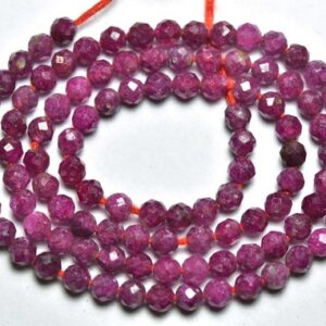Ruby Rondelle Bead Strand -12.5 inches - Natural Most Beautiful Micro Faceted Ruby Rondelles - Size is 3 mm # Ruby Rondelle Bead Strand -12.5 inches - Natural Most Beautiful Micro Faceted Ruby Rondelles - Size is 3 mm #