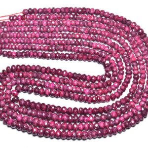 Ruby Rondelle Beads -15 inches -Natural Beautiful Mystic Ruby Faceted Micro Cut Shaded Rondelle - Size is 4.5 - 5 mm #466 Ruby Rondelle Beads -15 inches -Natural Beautiful Mystic Ruby Faceted Micro Cut Shaded Rondelle - Size is 4.5 - 5 mm #466