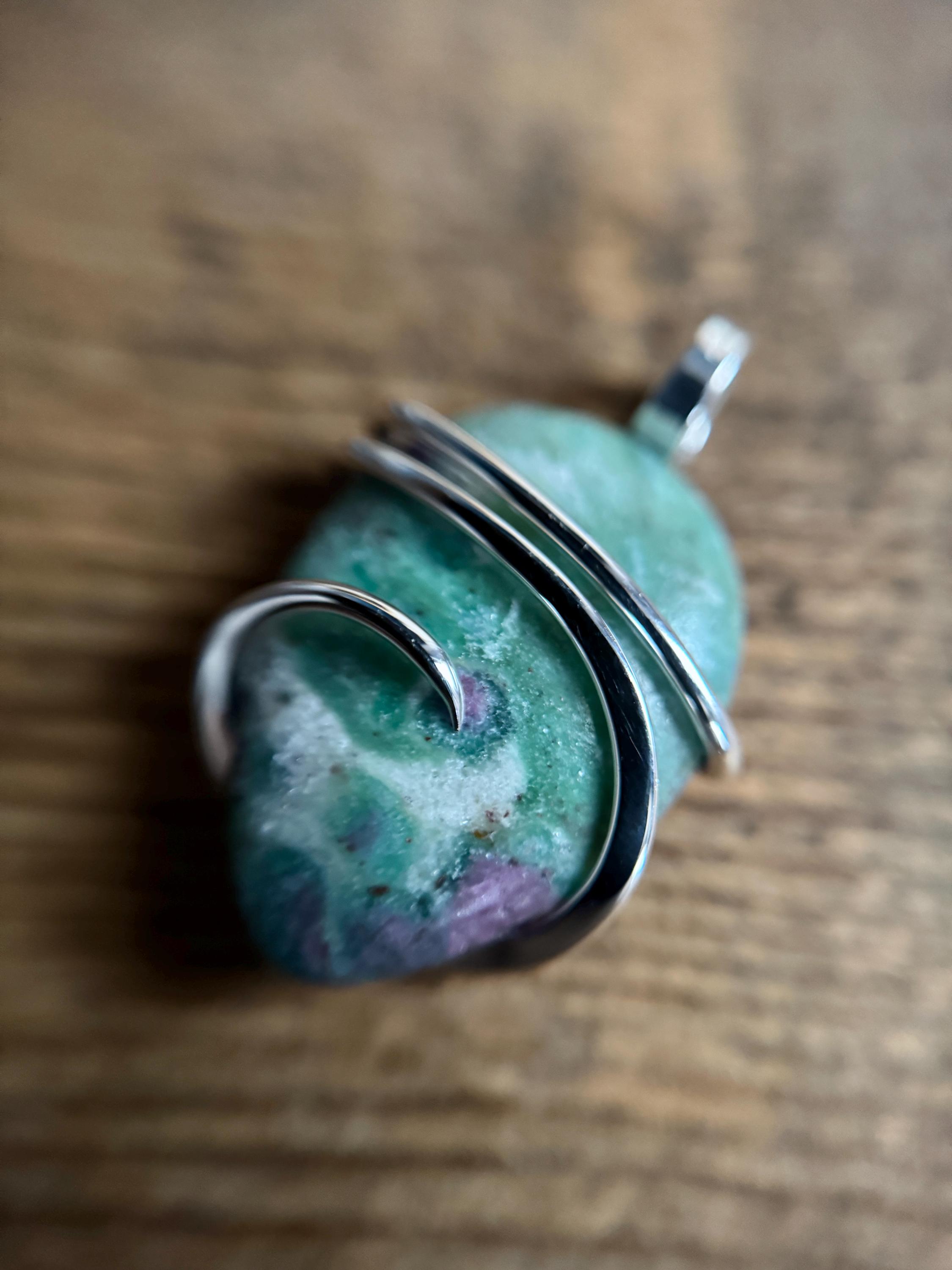 Ruby Fuchsite In Sterling Silver Pendant