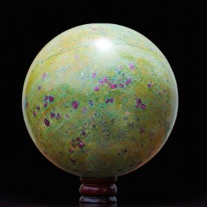225MM Ruby Fuchsite Crystal Sphere: Energy Healing Decor 225MM Ruby Fuchsite Crystal Sphere: Energy Healing Decor