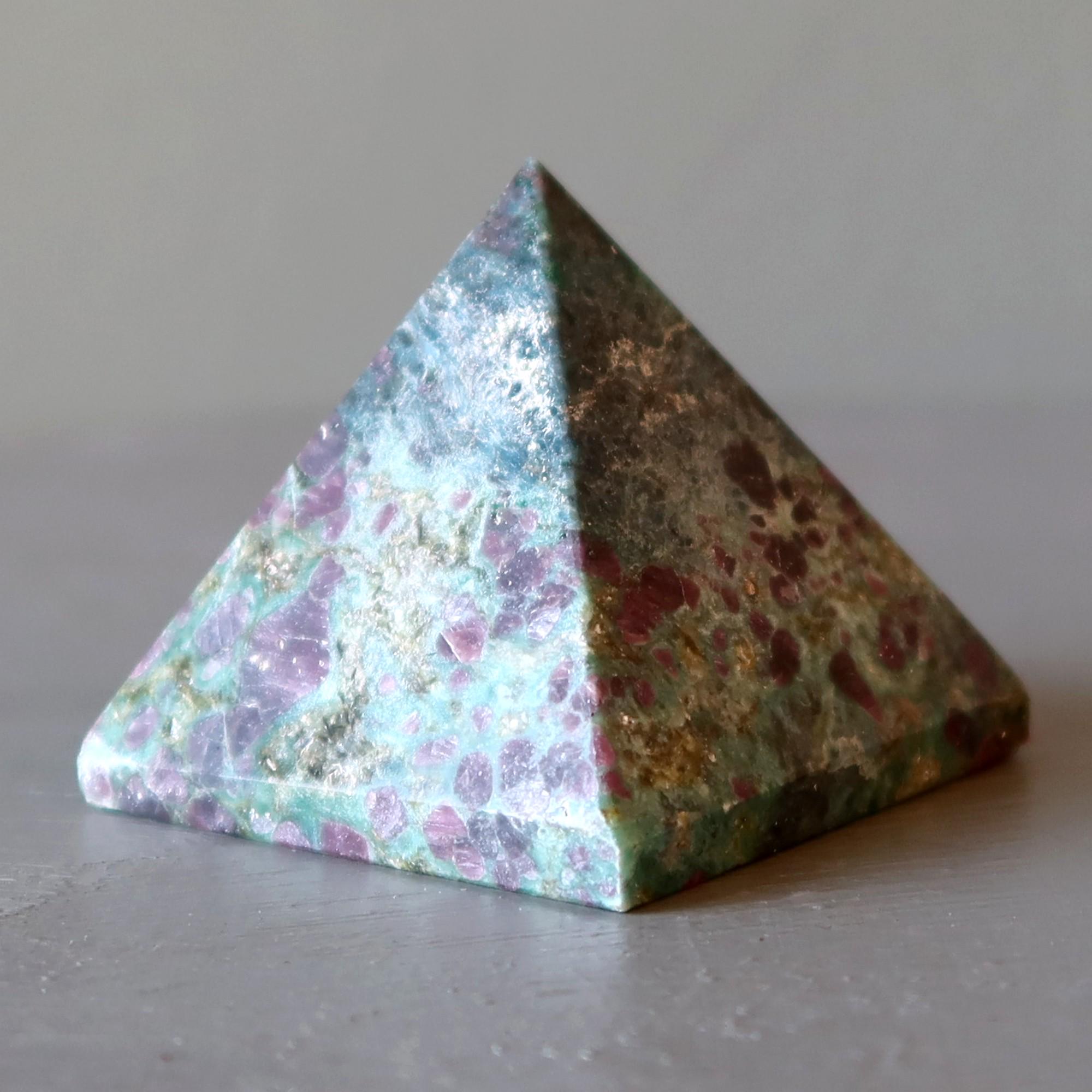 Ruby Fuchsite Pyramid Green Red Love Crystal