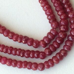 5.5-6.5mm Ruby Faceted Rondelle Beads, Ruby Rondelles, Ruby Faceted Beads For Jewelry, Ruby For Necklace (10pcs To 20pcs Options)-pga2196