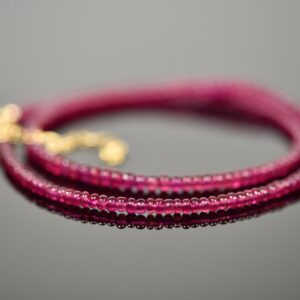 AAA Ruby Necklace, Genuine High Quality Smooth Cut Beads Ruby Chocker