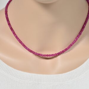 AAA Johnson Ruby Necklace, Genuine Ruby Chocker, Ruby Necklace, July Birthstone