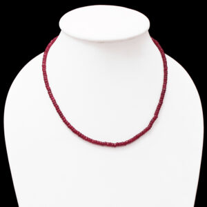 Ruby Beads Necklace 4mm-6mm, Pink Ruby Gemstone Beaded Necklace, Ruby Faceted Rondelle Beads Jewelry, Women's Necklace, Gift For Her