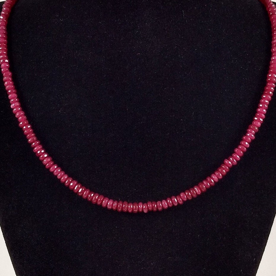 Faceted Ruby And Sterling Silver Necklace Handmade By Chris Hay