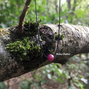 Faceted Ruby Choker Necklace: Minimalist Ruby Jewelry