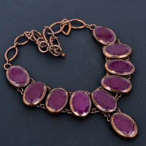 Handmade Kashmir Ruby Copper Necklace - Electroformed Gemstone Jewelry