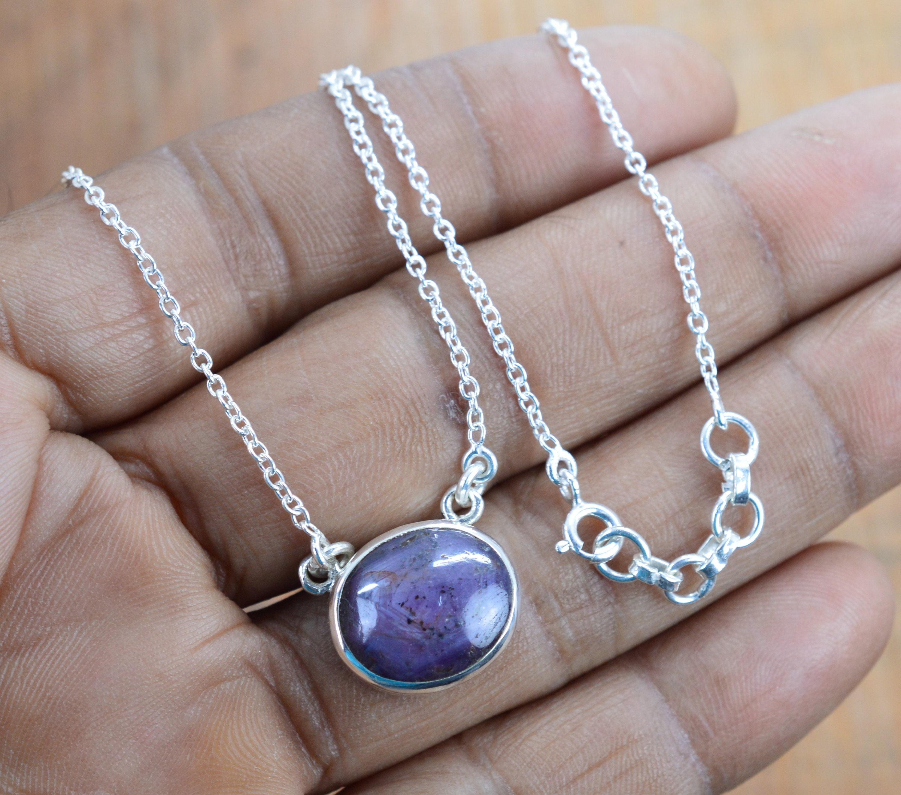 Handmade Ruby Star 925 Sterling Silver Necklace Handmade Ruby Star 925 Sterling Silver Necklace