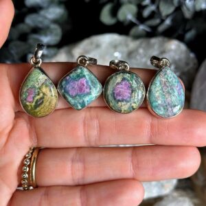 Ruby In Fucshite Necklace, .925 Sterling Silver