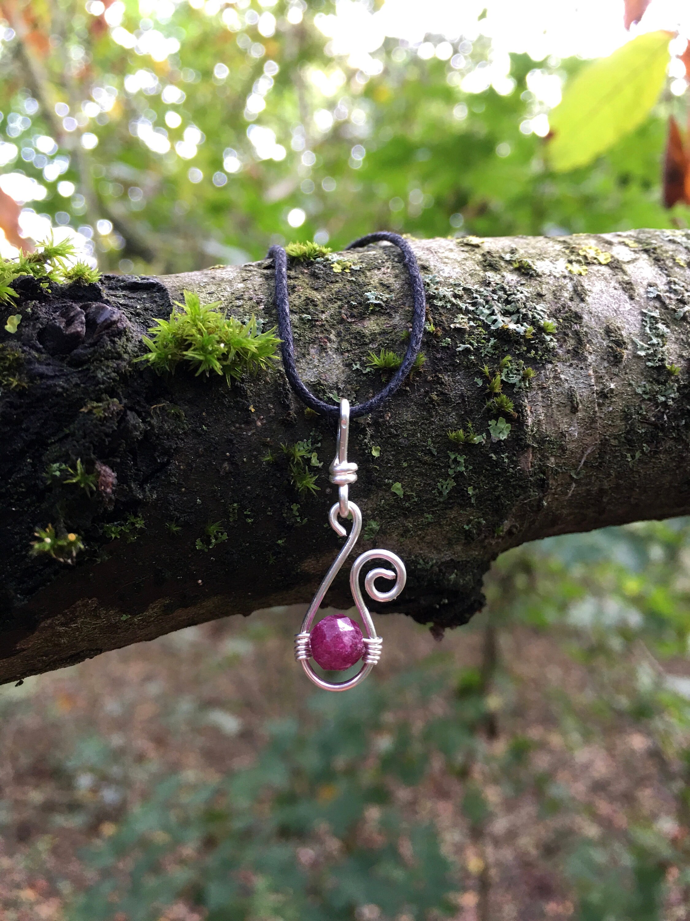 Minimalist Faceted Ruby Necklace, Ruby Gifts