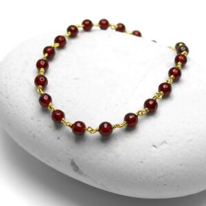 Red Ruby Rosary Necklace Wire Wrapped Necklace Beaded Necklace Gemstone Necklace Handmade Jewelry Gifts For Her Dainty Necklace