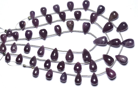 8 Inches,natural Ruby Smooth Teardrop Briolettes,plain Drops,size Is 6x9-8x11mm #71