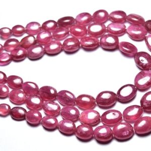 Beautiful Raspberry Ruby Oval Beads - 8 inches - Natural Smooth Ruby Oval Shape Beads - Size is 5x7 - 8x11 mm #2801 Beautiful Raspberry Ruby Oval Beads - 8 inches - Natural Smooth Ruby Oval Shape Beads - Size is 5x7 - 8x11 mm #2801