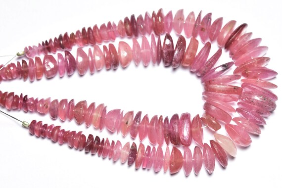 Beautiful Ruby Slice Beads -7 Inches - Natural Smooth Centre Drilled Ruby Polished Slice Beads - Size Is 4x5 - 7x12 Mm #157