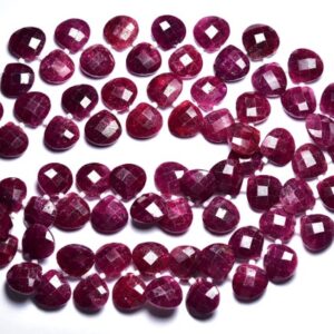 Big Ruby Heart Beads - 6 Pcs - Natural Faceted Beautiful Ruby Briolette - Size Is 13 - 13.5 Mm #2752 Big Ruby Heart Beads - 6 Pcs - Natural Faceted Beautiful Ruby Briolette - Size Is 13 - 13.5 Mm #2752