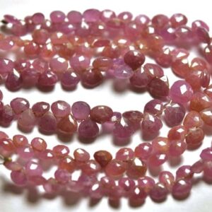 Ruby Briolette Bead Strand -6.5 inches,Natural Beautiful Faceted Ruby Heart Briolettes, Ruby from Africa, Size is 5-6 mm #1164 Ruby Briolette Bead Strand -6.5 inches,Natural Beautiful Faceted Ruby Heart Briolettes, Ruby from Africa, Size is 5-6 mm #1164