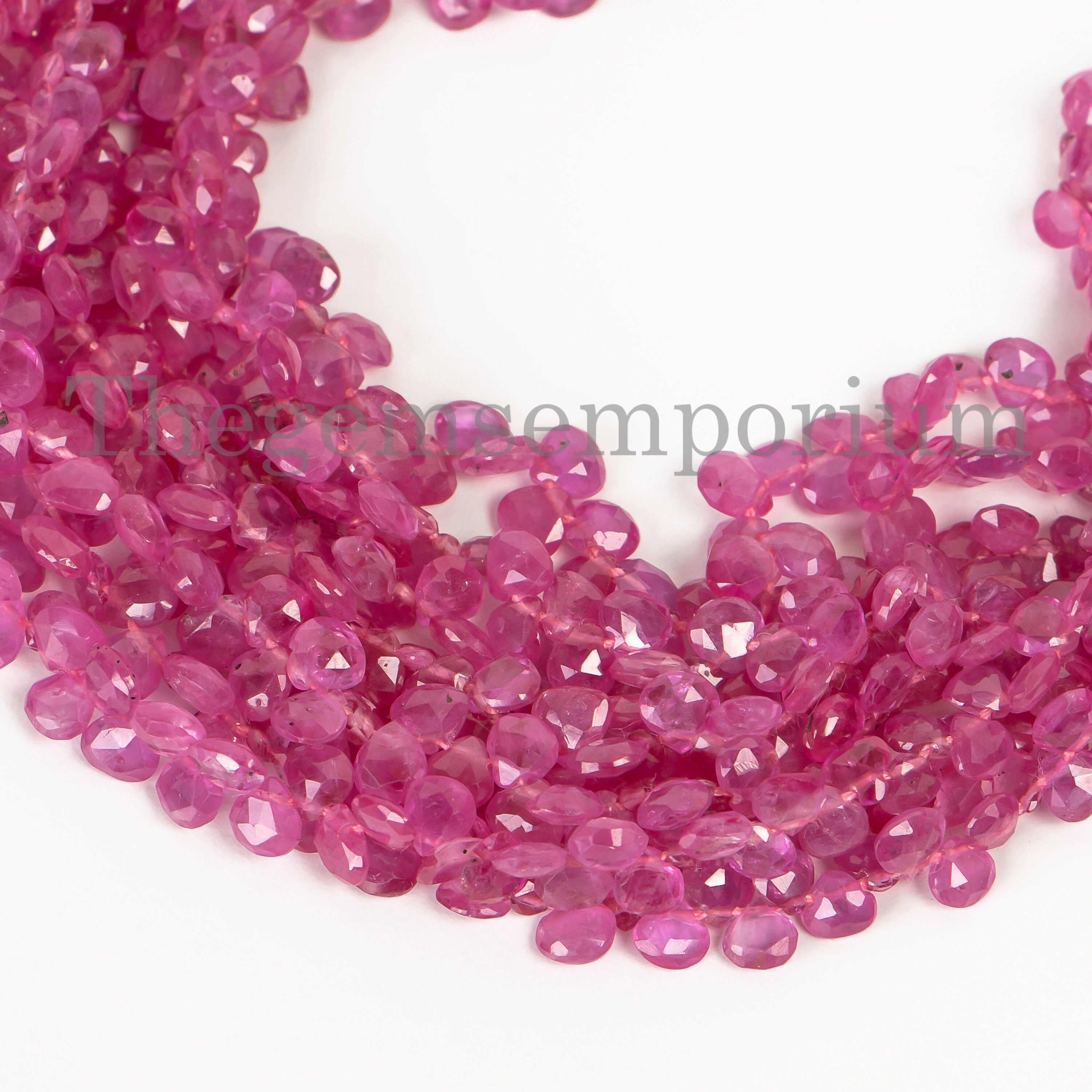 Burma Ruby Faceted Heart Shape Gemstone Natural Beads, Burma Ruby Faceted Beads, Burma Ruby Heart Shape Beads, High Quality Burma Ruby Beads